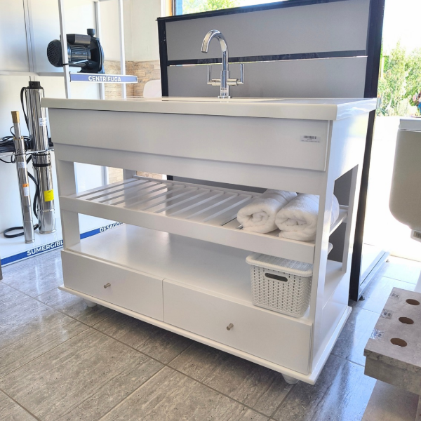 Producto - Vanitory de 1 metro (deck central y dos cajones)