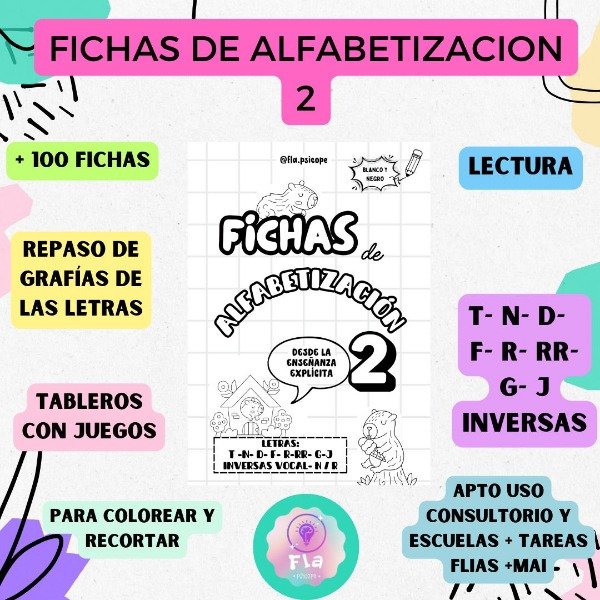 Producto - Fichas de Alfabetización 2 B y N