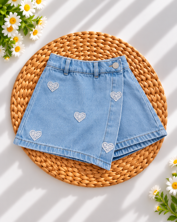 Producto - SHORT POLLERA CORAZONES CELESTE