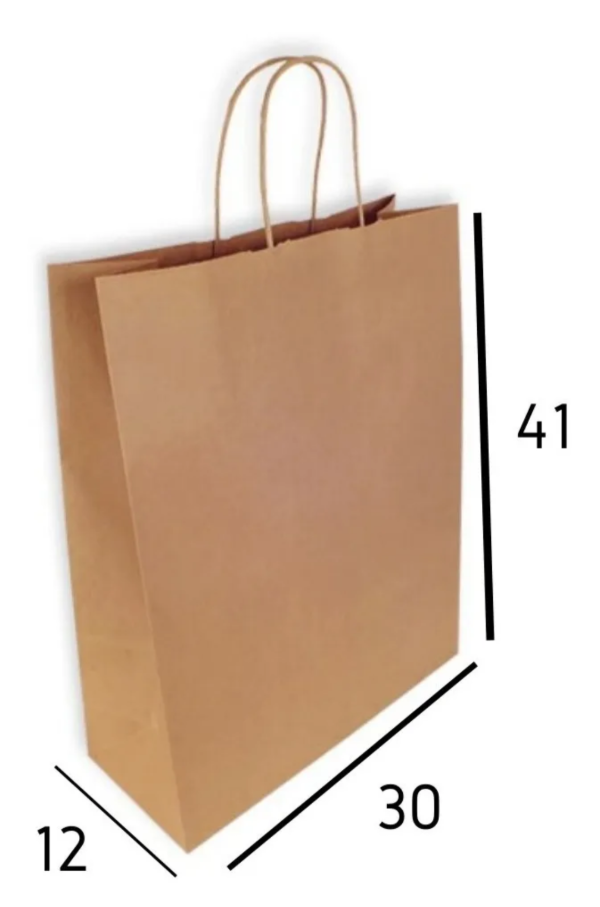 Producto - Bolsa de papel madera con manija 41x30x12 para regalo