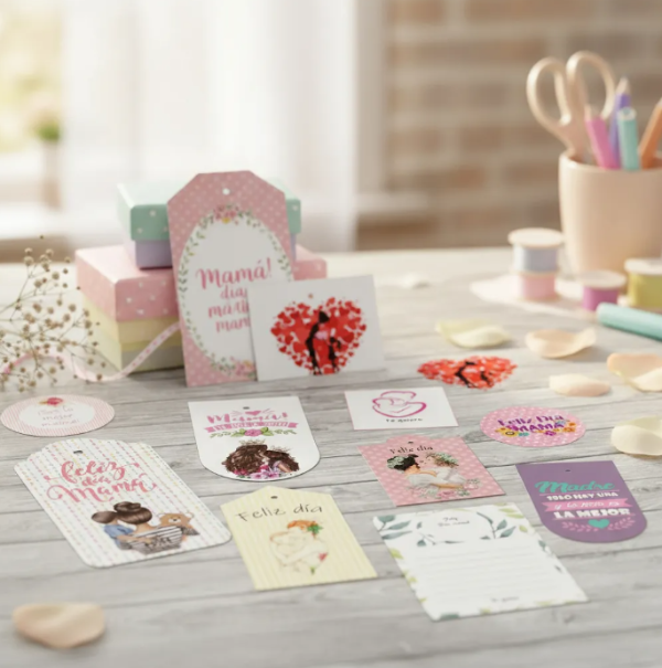 Producto - Kit Imprimible Día de la Madre Tags, Circulos y Tarjetas