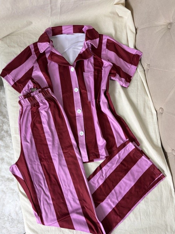 Producto - Pijama Largo camisero Josefina rayas