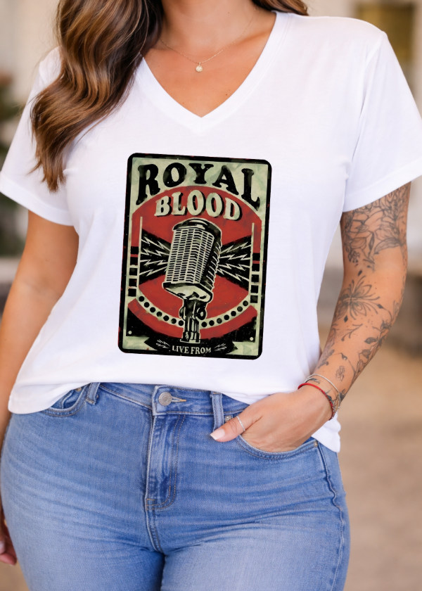 Producto - Remera de Algodon Escote V Blanco (Royal Blood)