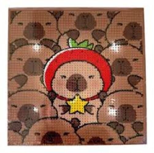 Producto - DIAMOND PAINTING 20X20 BASTIDOR CAPIBARA TOMATE CON ESTRELLA