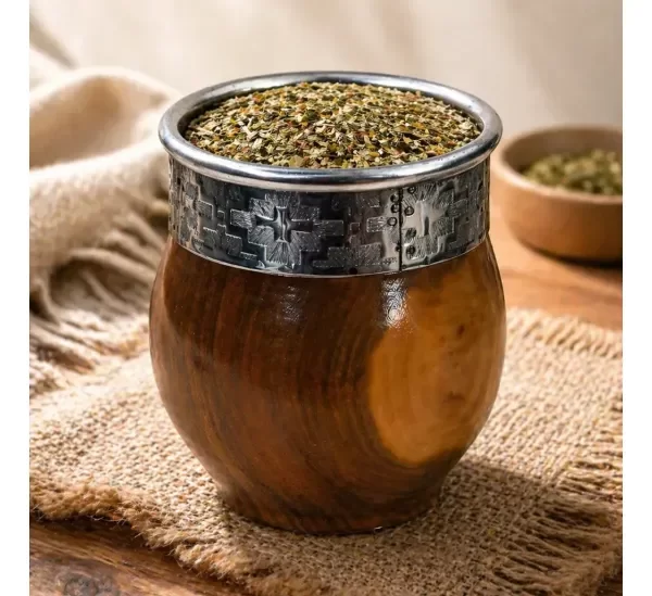 Producto - Mate De Madera Lapacho Imperial Guarda Y Virola Acero i