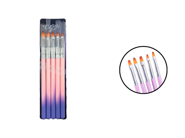 Producto - KIT DE PINCEL PARA GEL MANGO DEGRADE X5 CITY GIRL