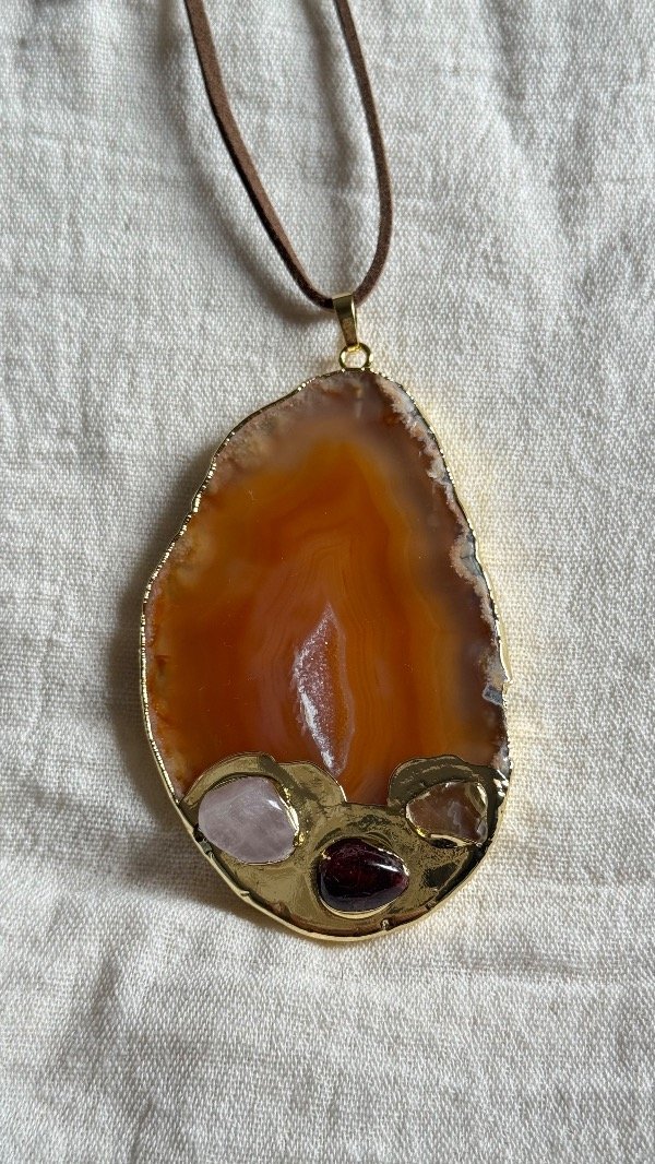 Producto - Collar Piedra Importada Caramelo