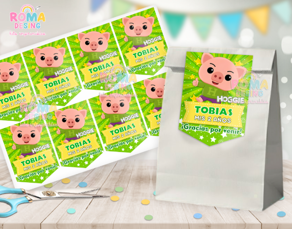 Producto - Etiquetas bolsita Hoggie cerdito enojon