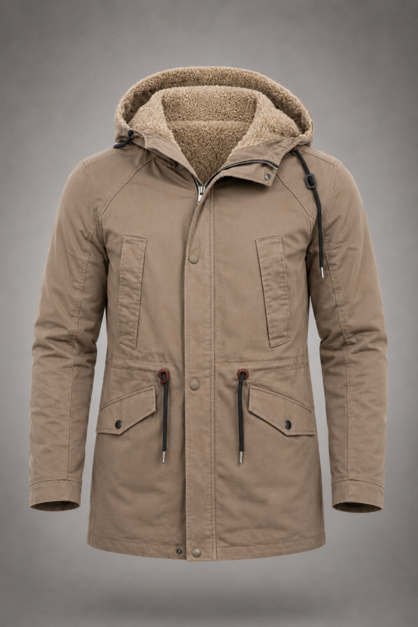 Producto - Campera tipo parka de gabardina color NACIONAL - 19845