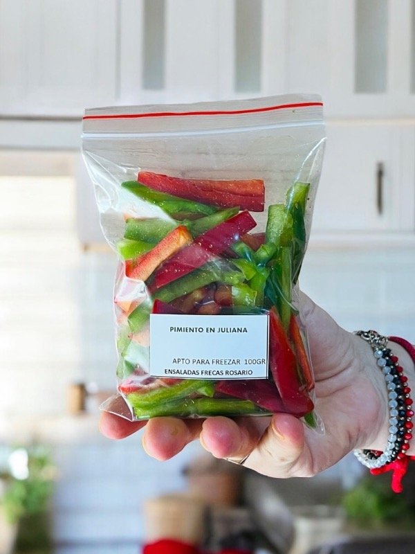 Producto - Pimiento rojo y verde en juliana 100gr