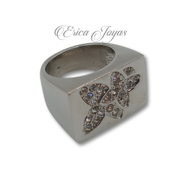 Producto - Anillo sello Rectangular con cúbics (LJAN0041)