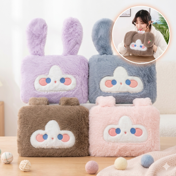 Producto - BOLSA PARA AGUA CLIENTE ELECT. C/PELUCHE CONEJITO