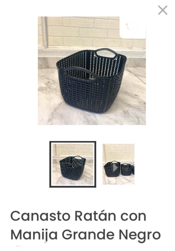 Producto - Canasto ratan grande negro