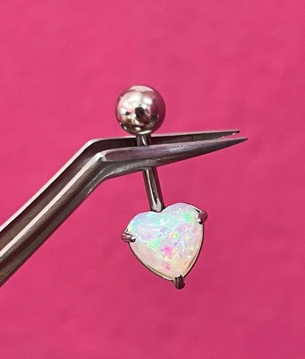 Producto - Piercing Corazón Piedra blanco