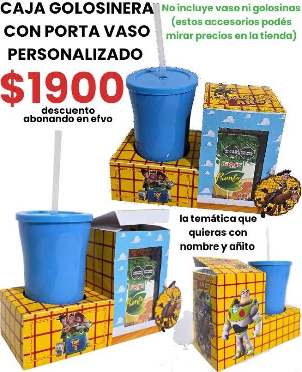Producto - Caja golosinera con porta vaso