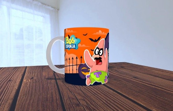 Producto - Taza de plastico- Bob esponja Fantasmita