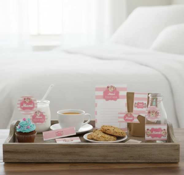 Producto - Kit Imprimible Desayuno Merienda Día de la Madre Editable