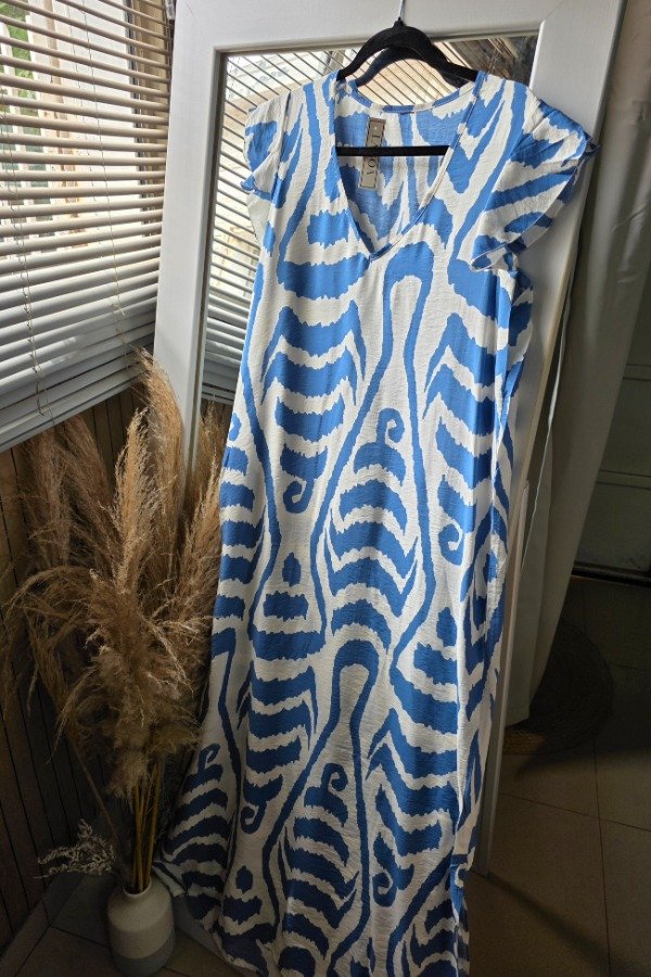 Producto - V39 vestido azul cebra