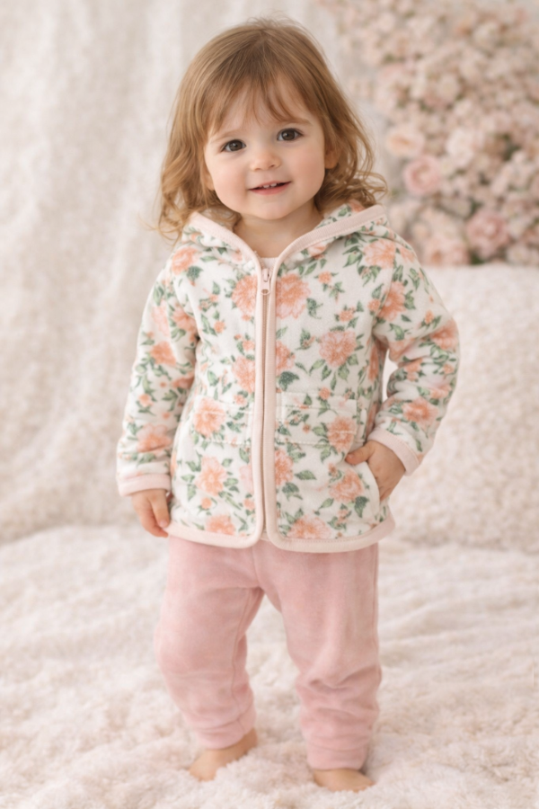 Producto - Conjunto campera polar rosas