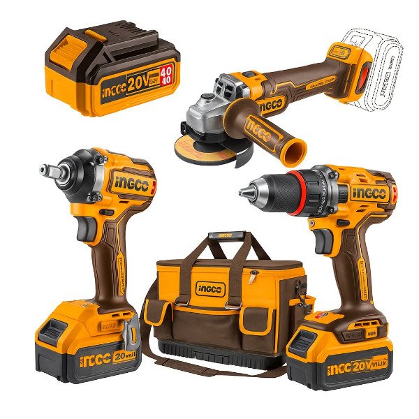 Producto - combo 3 en 1 taladro 96nm amoladora y llave impacto 500nm ingco