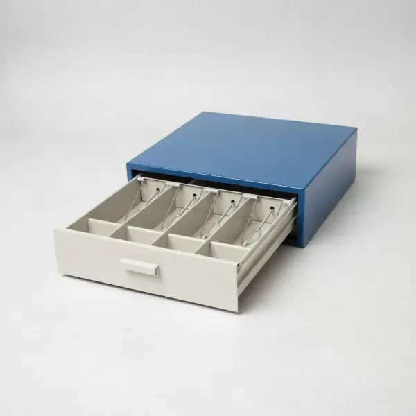 Producto - gaveta de dinero 4 divisiones sin boton ni llave