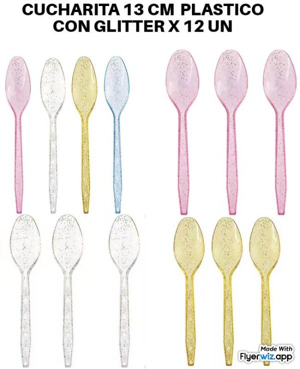 Producto - CUCHARITA 13 CM con glitter x 12 un