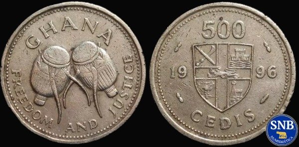Producto - Ghana - 500 Cedis (1996) KM #34 [VF-] - Cuarta República