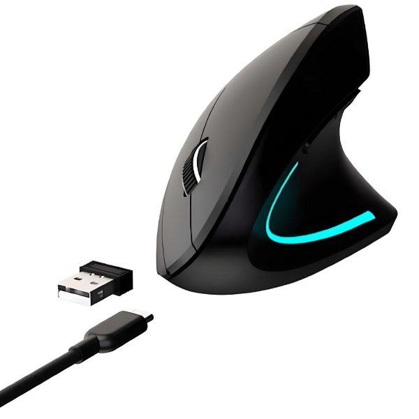 Producto - MOUSE INALAMBRICO VERTICAL NETMAK NM-ERGO RECARGABLE