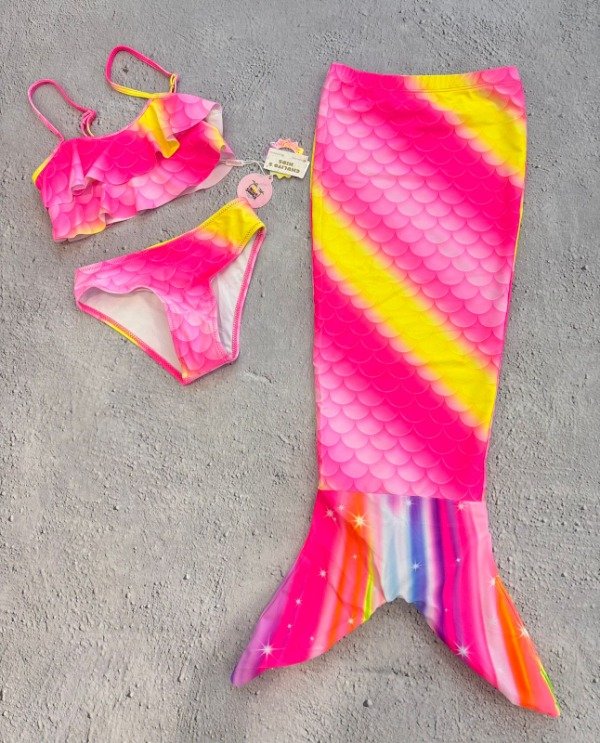 Producto - Bikini niña x 3 piezas sirena con proteccion uv
