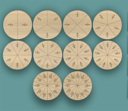 Producto - Tablas Circulares de Fracciones - Material Didáctico en Madera - 0