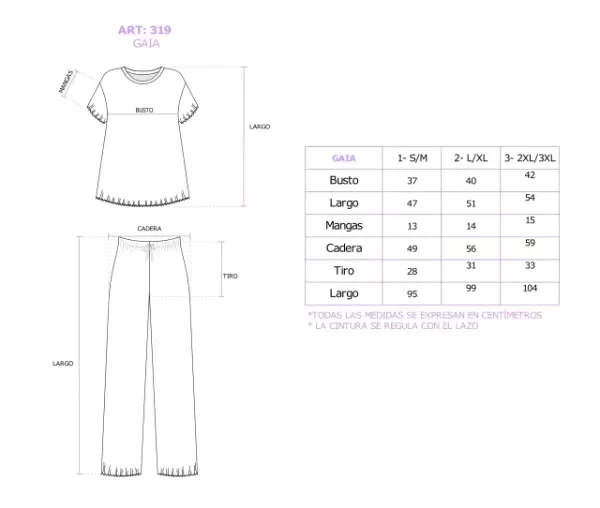 PIJAMA GAIA MORLEY - CELESTE — imagen 3