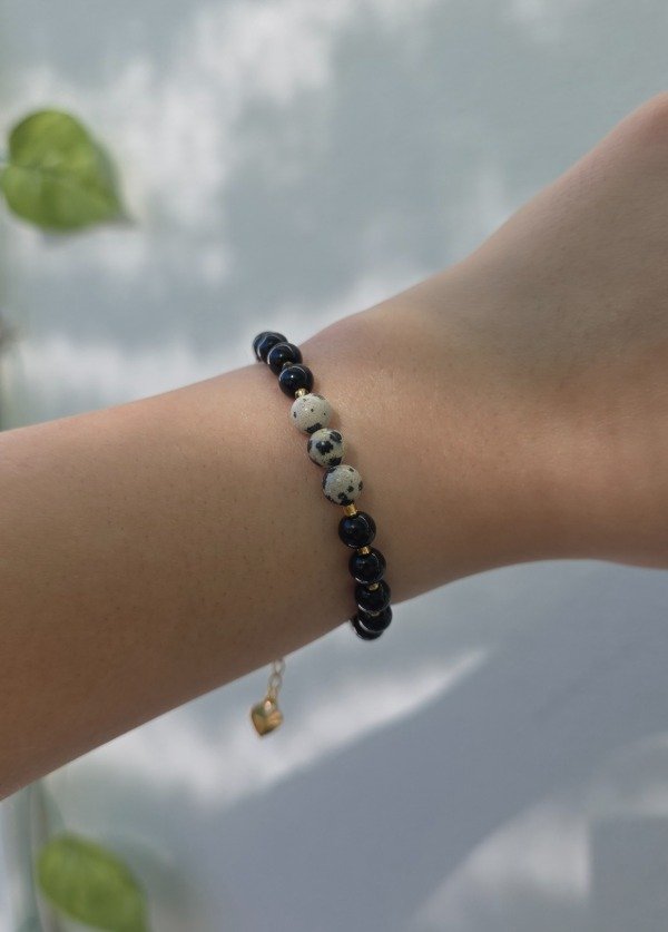 Producto - Pulsera Jaspe Dalmata y Negro - 2