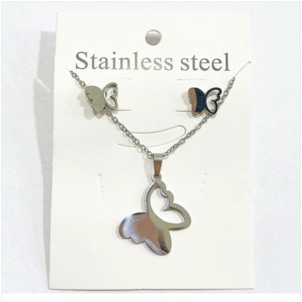 Producto - Conjunto collar y aros en acero quirúrgico