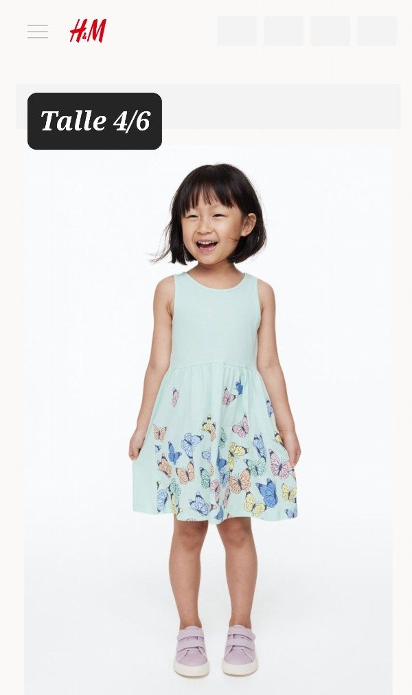Vestido HyM talle 4/6 mariposa celeste — imagen 3