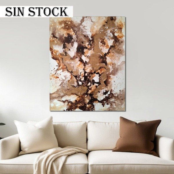 Producto - Cuadro abstracto con texturas -Tierra viva - 100x80cm