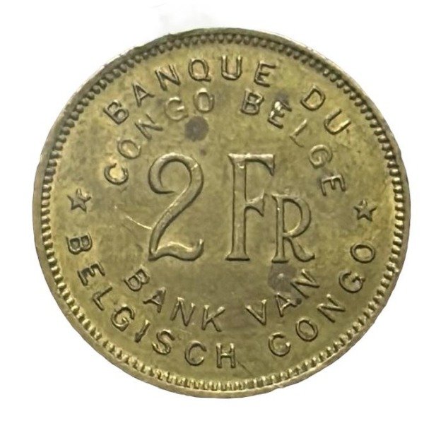 Producto - Congo Belga 2 Francos, año 1947 KM#28