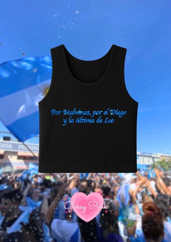 Producto - Tank Top Por Malvinas - VINILO TEXTIL GLITTER