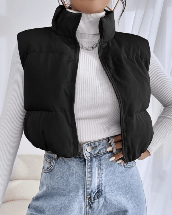 Producto - Chaleco Impermeable Corto Negro