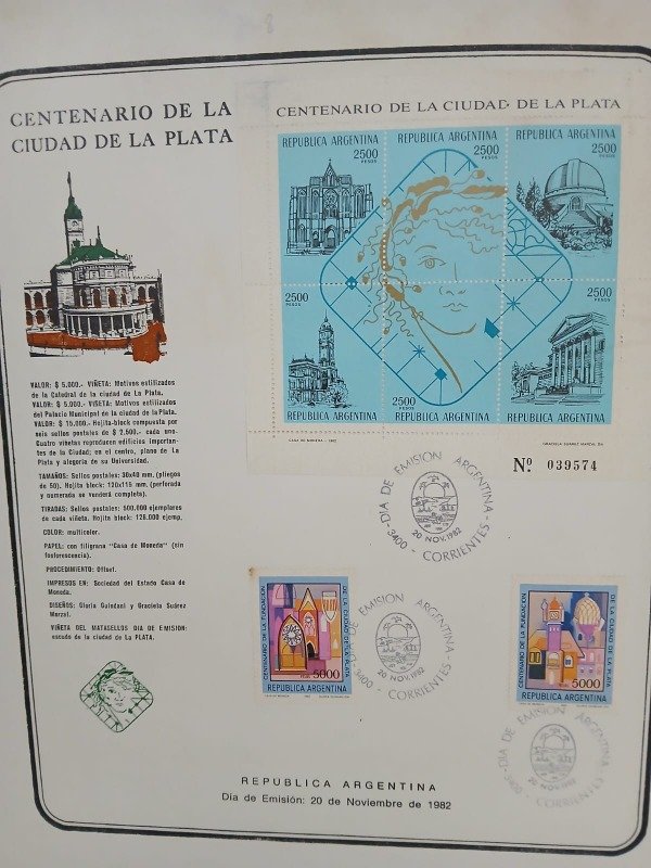 Producto - CENTENARIO DE LA CIUDAD DE LA PLATA  20 NOVIEMBRE 1982