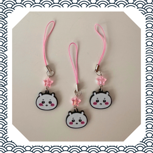 Producto - Charm Chiikawa Kawaii - Llavero Cute con Estrella Rosa
