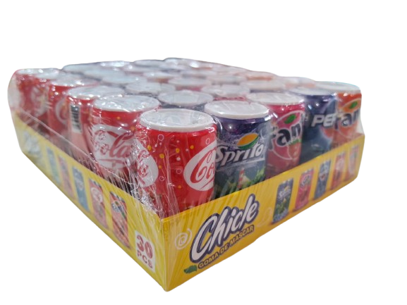 Producto - Chicles en latas de gaseosas x30
