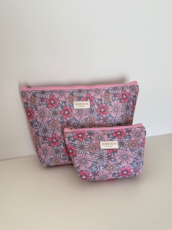 Producto - Set de Neceser XXL y Mini - Flores rosas