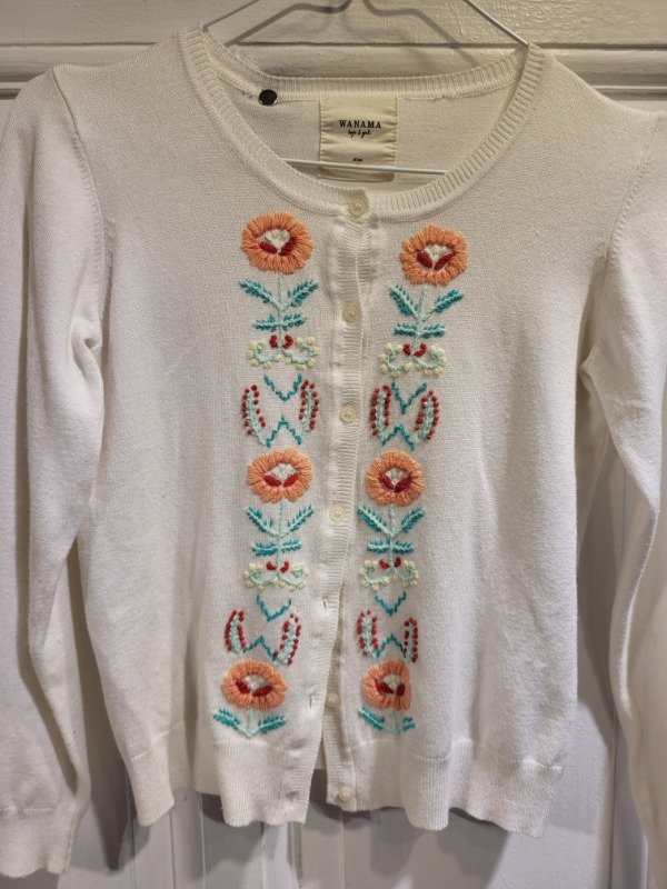 Producto - Saco WANAMA blanco con flores bordadas Talle 10 años - PRECIO: 16X - 1