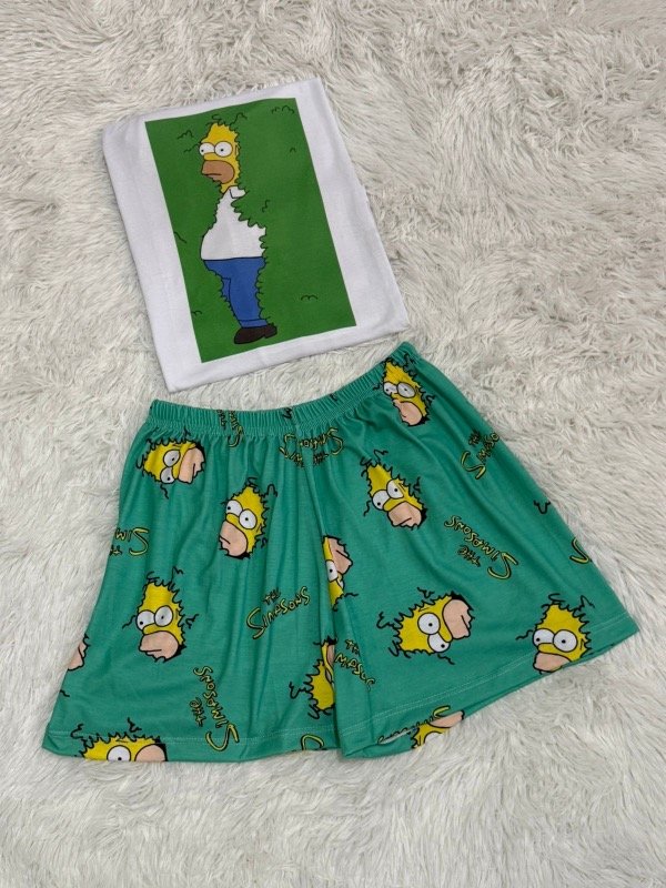 Producto - Pijama animado corto + remera manga corta - Homero Arbusto