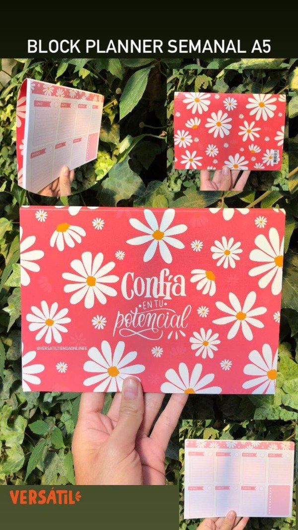 Producto - Block planner semanal A5 Confía en tu potencial