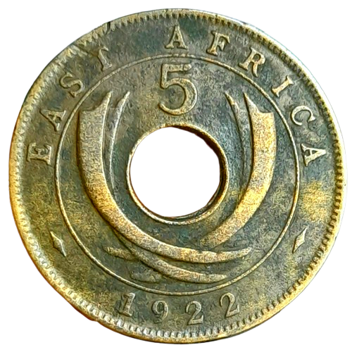 Producto - África Oriental Británica 5 Cents 1922 Rey Jorge V Km#18 VF