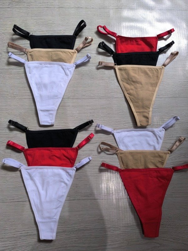 Producto - Set x3 de tangas algodón reguables