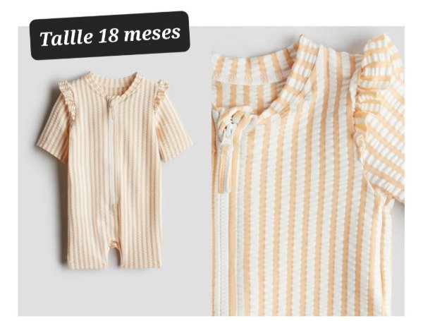 Producto - Traje de baño entero HyM talle 18 meses rayado