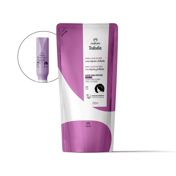 Producto - Repuesto crema para peinar Mora y Óleo de Coco 280ml cabello rizado