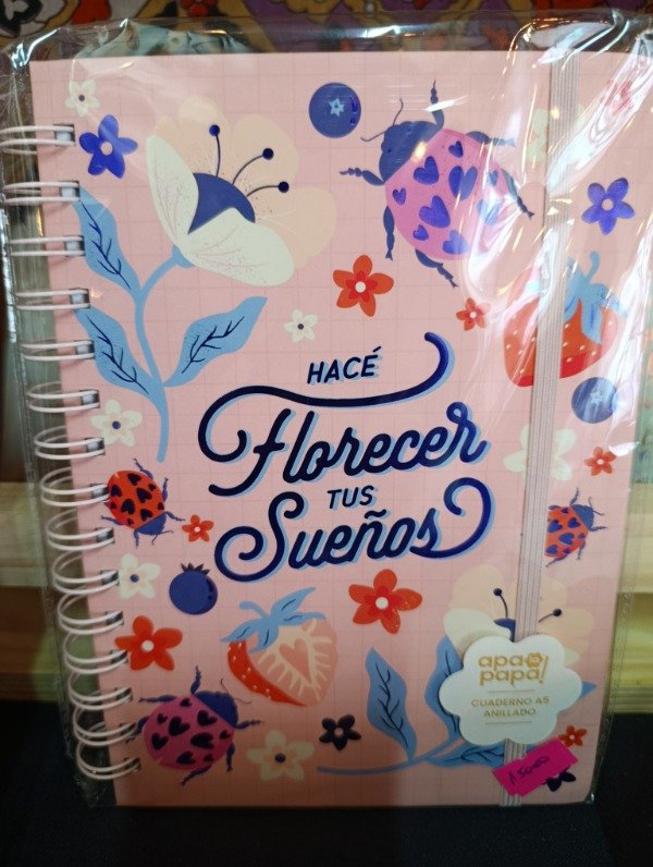 Producto - Cuaderno anillado A6 florecer